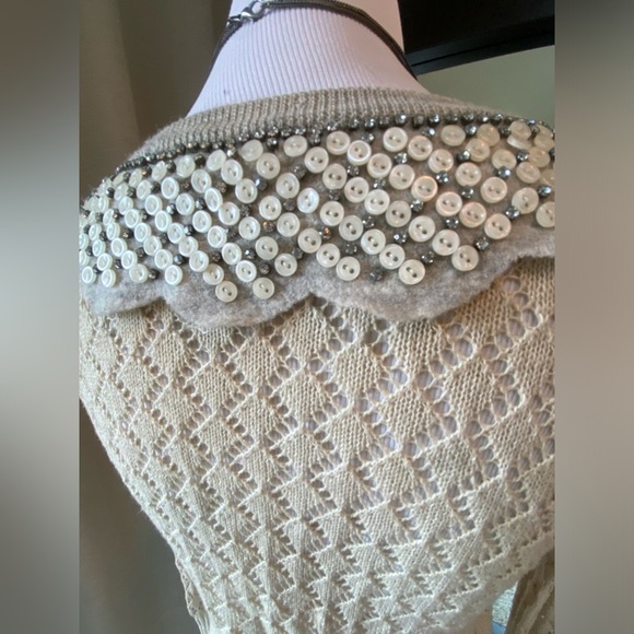 Sparkle with Sophistication: Anthropologie Yellow Bird Wool Collar Sweater ✨🌼 - Picture 4 of 9